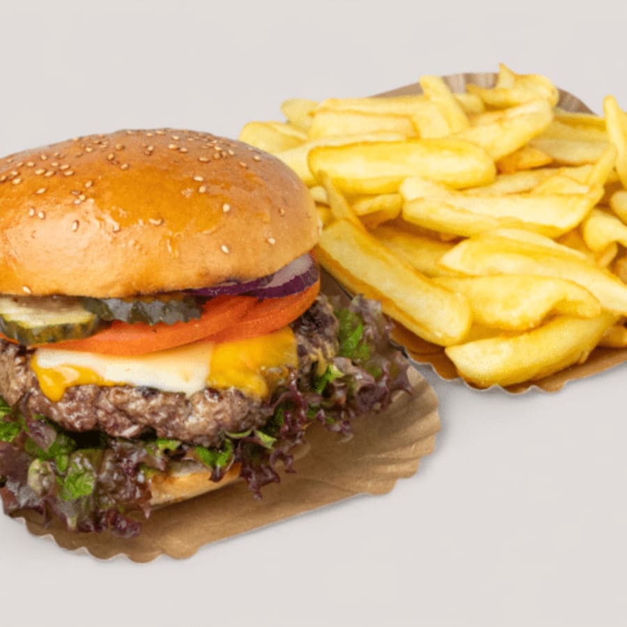 Crazy Cheese Burger Menü (140g)
